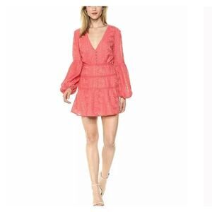 Finders Keeper Maella Eyelet Lace Flare Long Sleeve Dress Size M Medium NWT